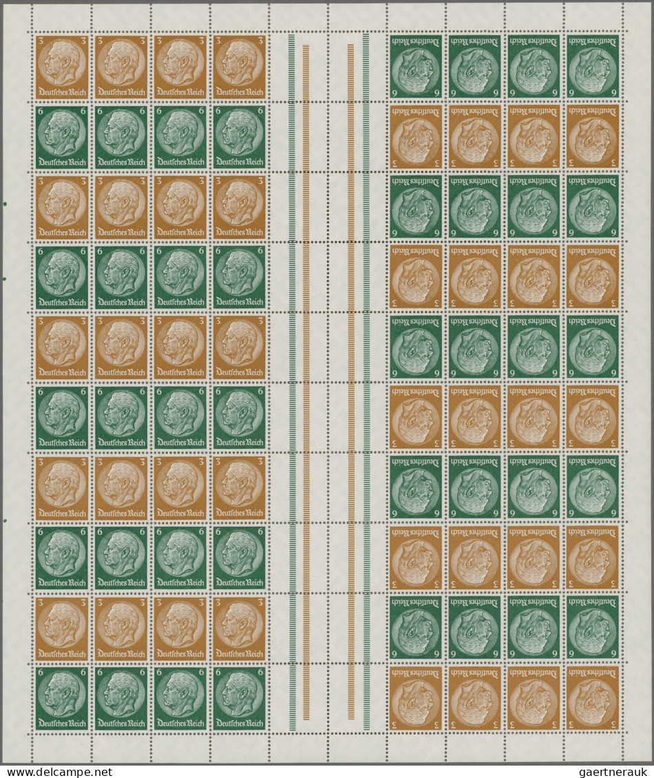 Deutsches Reich - Markenheftchenbogen: 1937/1939, Hindenburg, Vier Markenheftche - Postzegelboekjes