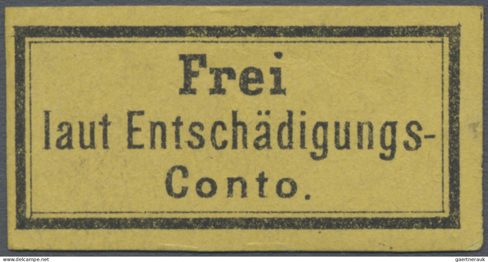 Deutsches Reich - Dienstmarken: 1874, Gebührenfreiheitsmarke Für Dienstbriefe De - Servizio