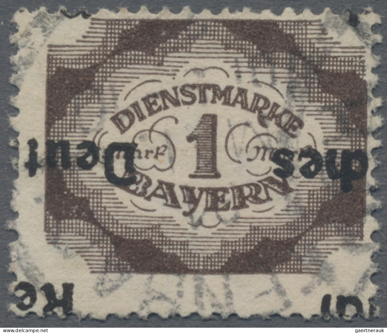 Deutsches Reich - Dienstmarken: 1920, 1 M. Dienstmarke (sog. "Abschiedsausgabe") - Dienstmarken