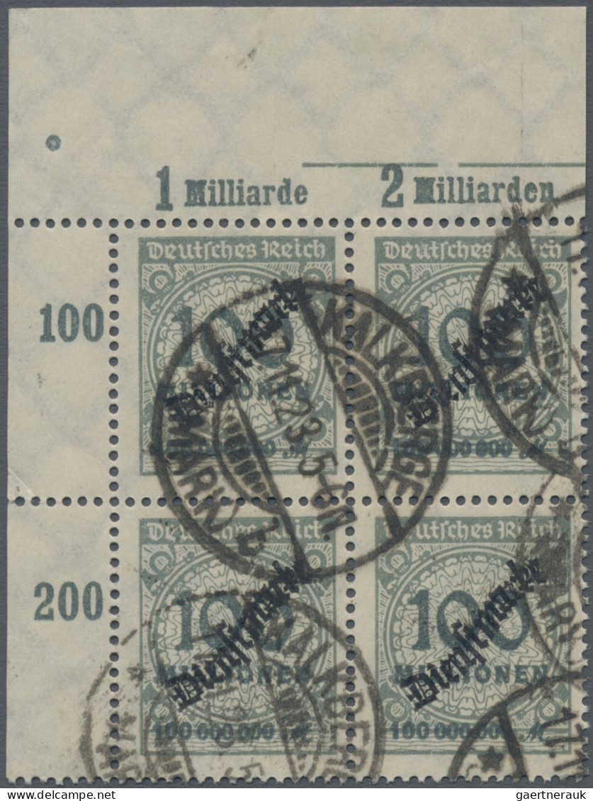 Deutsches Reich - Dienstmarken: 1923, 100 Mio Mark Schlangenaufdruck Als Viererb - Officials