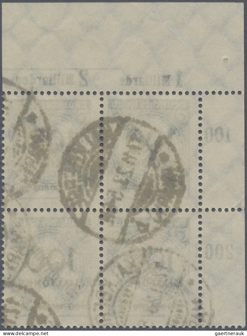 Deutsches Reich - Dienstmarken: 1923, 100 Mio Mark Schlangenaufdruck Als Viererb - Dienstmarken