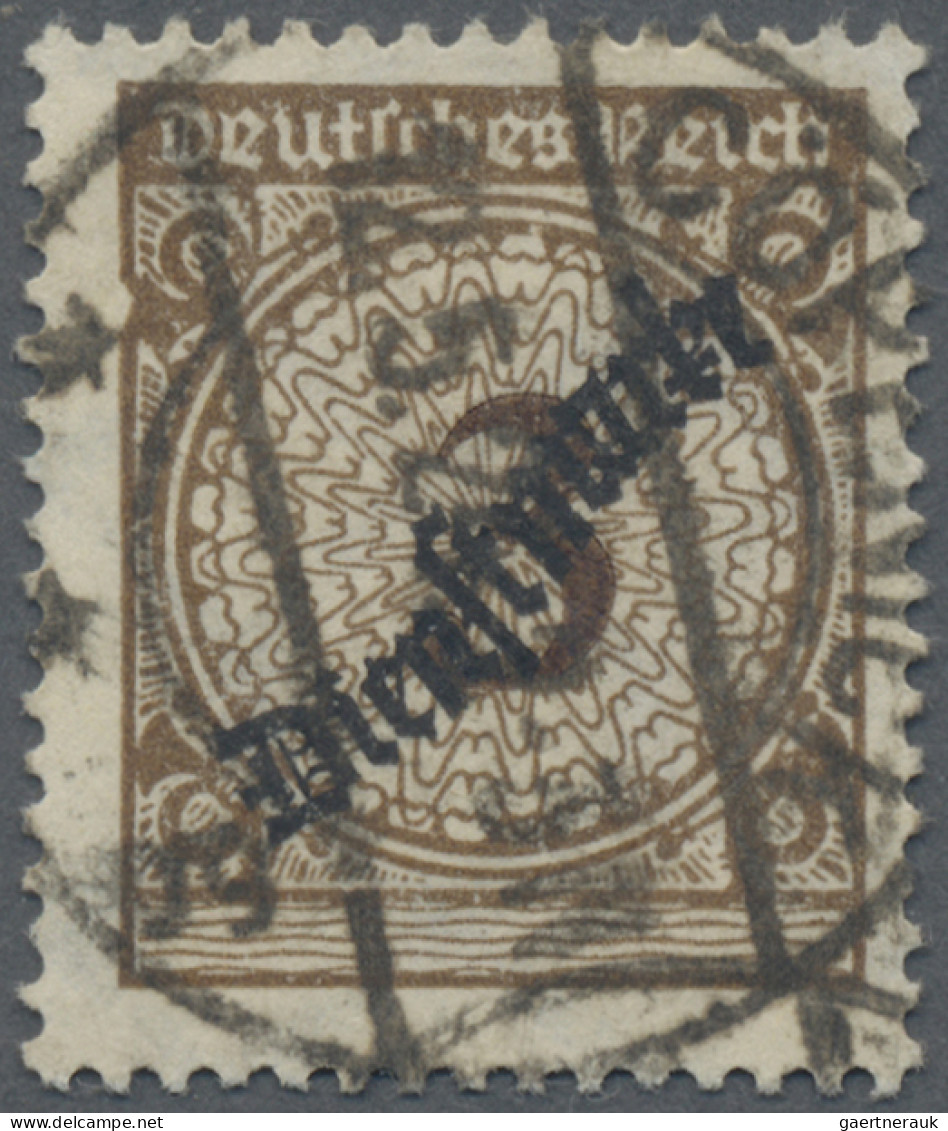 Deutsches Reich - Dienstmarken: 1923, 3 Pf Korbdeckel Mit Rußigem Aufdruck Und B - Oficial