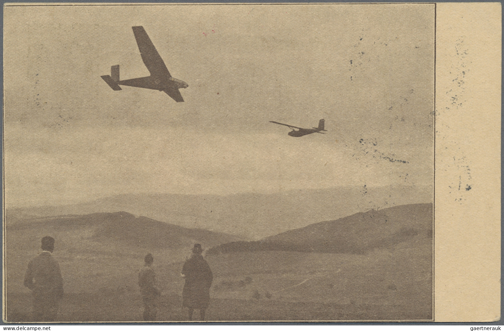 Deutsches Reich - Halbamtliche Flugmarken: 1924/1925, Drei Segelflugkarten: Flug - Airmail & Zeppelin