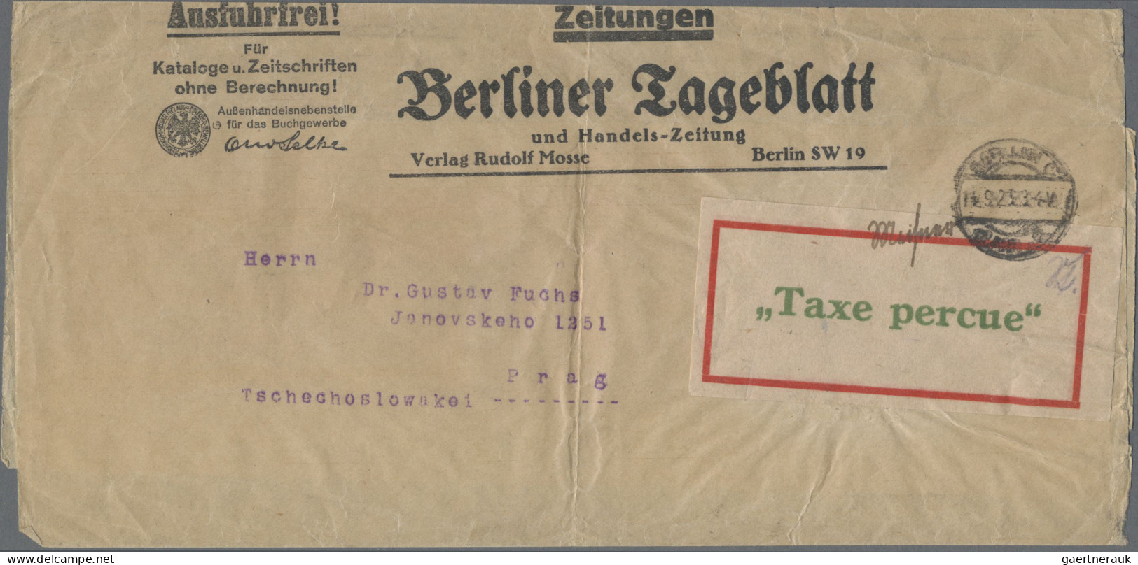 Deutsches Reich - Lokalausgaben 1918/23: BERLIN C 2: 1923, Gebührenzettel Im Gro - Lettres & Documents