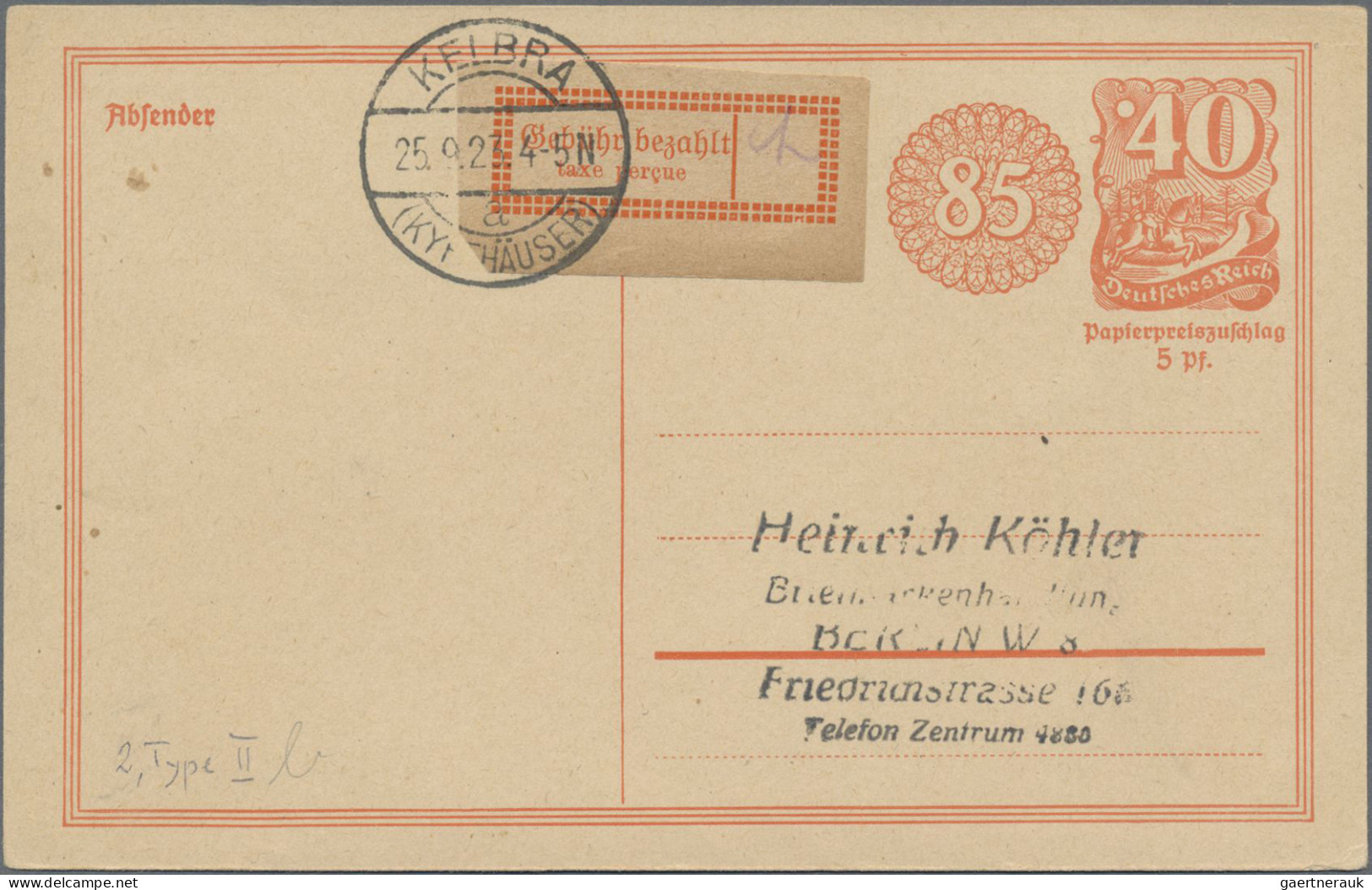Deutsches Reich - Lokalausgaben 1918/23: HALLE (SAALE) OPD: 1923, Breitrandiger - Brieven En Documenten