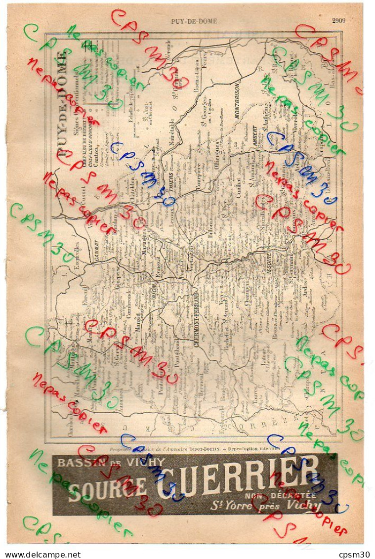 ANNUAIRE - 63 - Département Puy De Dome - Année 1918 - édition Didot-Bottin - 57 Pages - Annuaires Téléphoniques