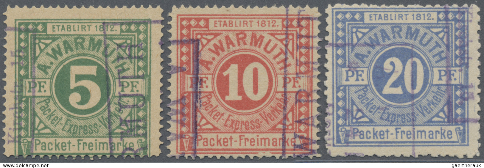 Deutsches Reich - Privatpost (Stadtpost): BERLIN: 1890 A. Warmuth Packet-Verkehr - Private & Lokale Post