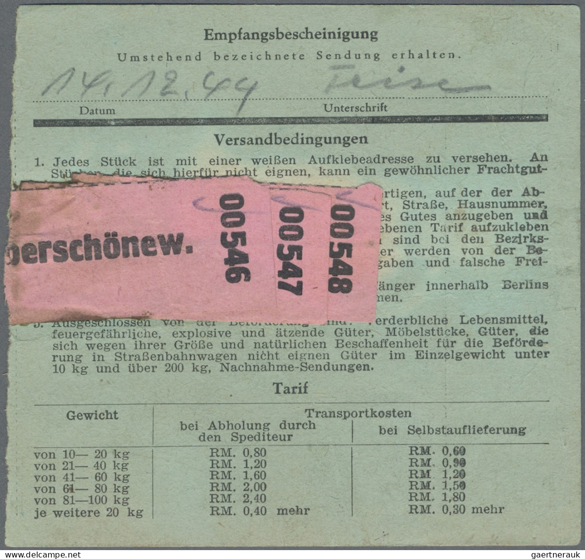 Deutsches Reich - Privatpost (Stadtpost): 1944, BERLIN/Stadt-Güter-Verkehr, 2x 3 - Private & Local Mails