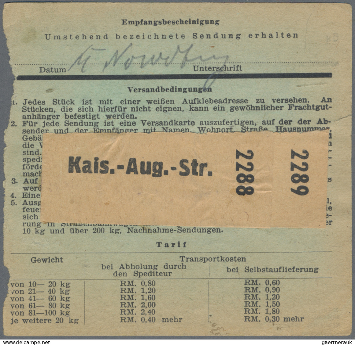 Deutsches Reich - Privatpost (Stadtpost): BERLIN: 1944 Stadt-Güter-Verkehr 40 Pf - Private & Local Mails