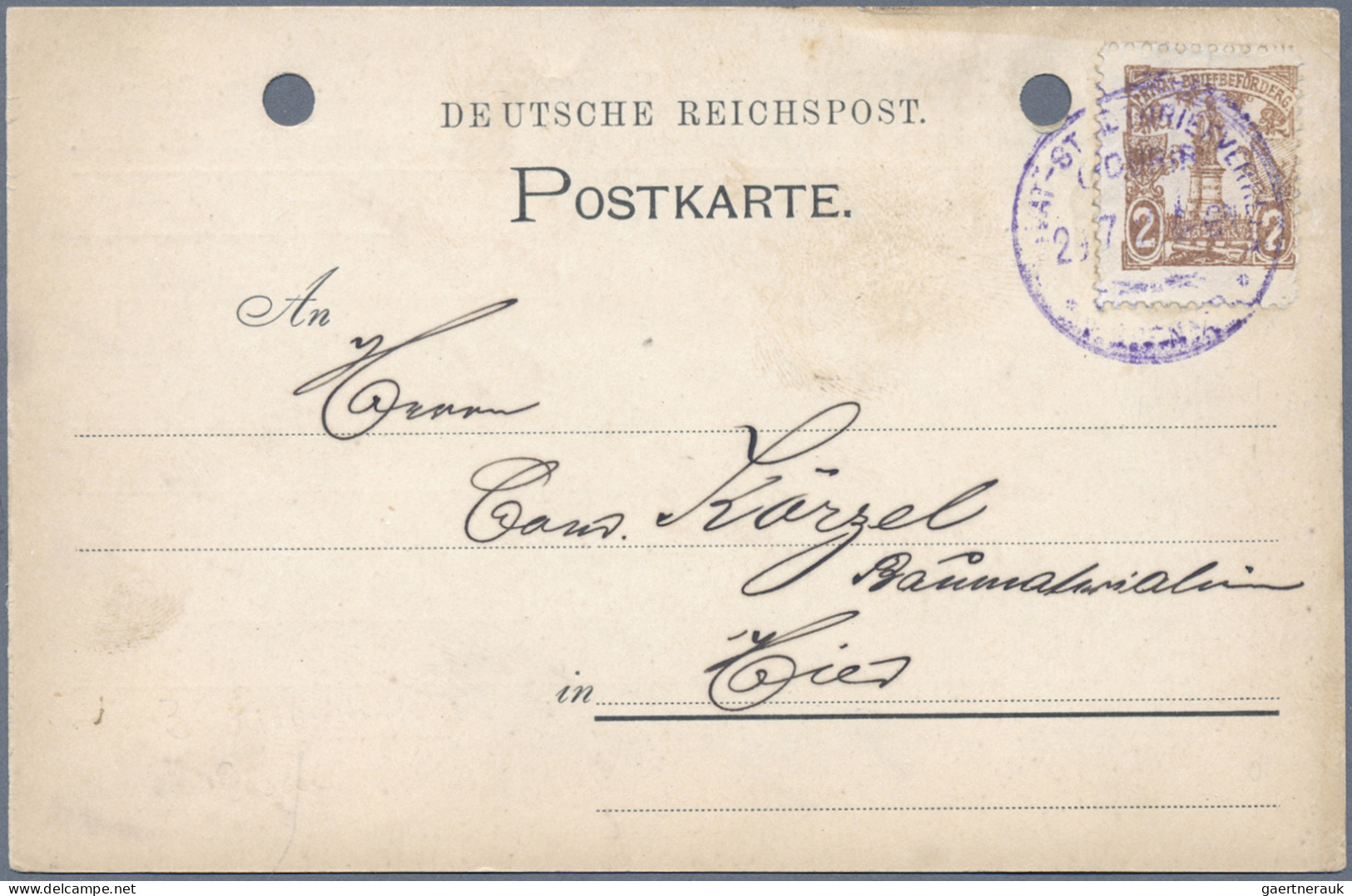 Deutsches Reich - Privatpost (Stadtpost): 1897 "Essen - Privatpost COURIER": 'Kr - Private & Lokale Post