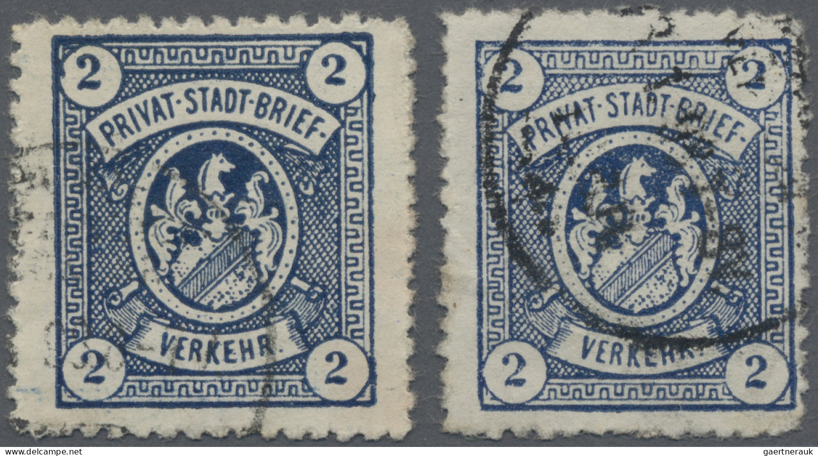 Deutsches Reich - Privatpost (Stadtpost): 1897 "Fürth - Privatpost": Hérionwappe - Privatpost