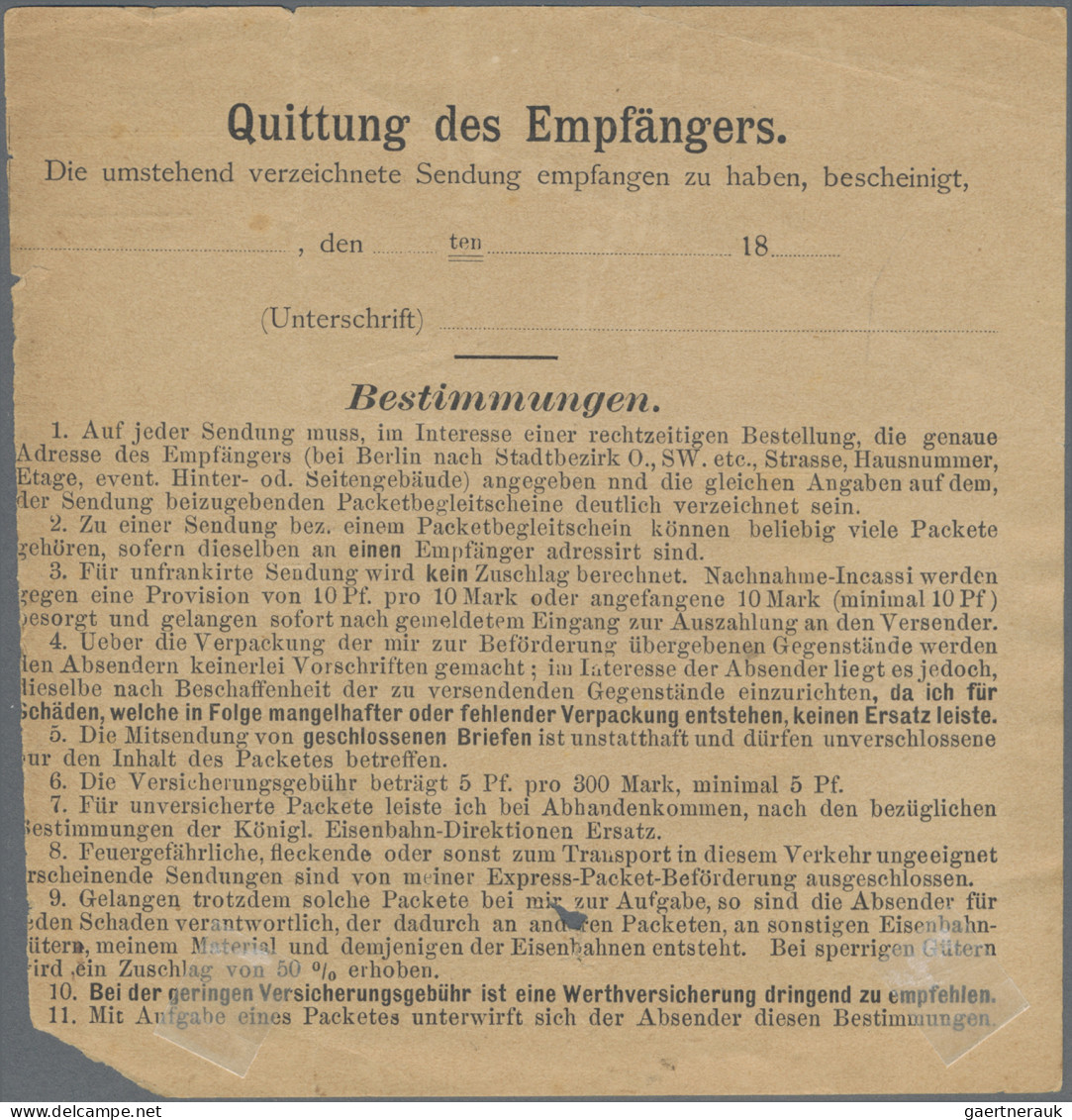 Deutsches Reich - Privatpost (Stadtpost): 1891, GREIZ, 3x 5 Pf.Wappen Auf Paket- - Postes Privées & Locales