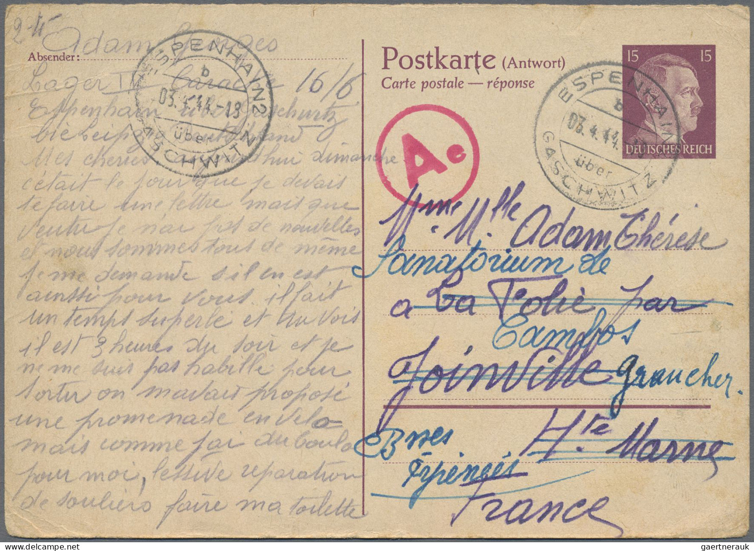 Deutsches Reich - Ganzsachen: 1941, Dauerpostkarten Wertstempel Hitler 15 Pf Brä - Sonstige & Ohne Zuordnung