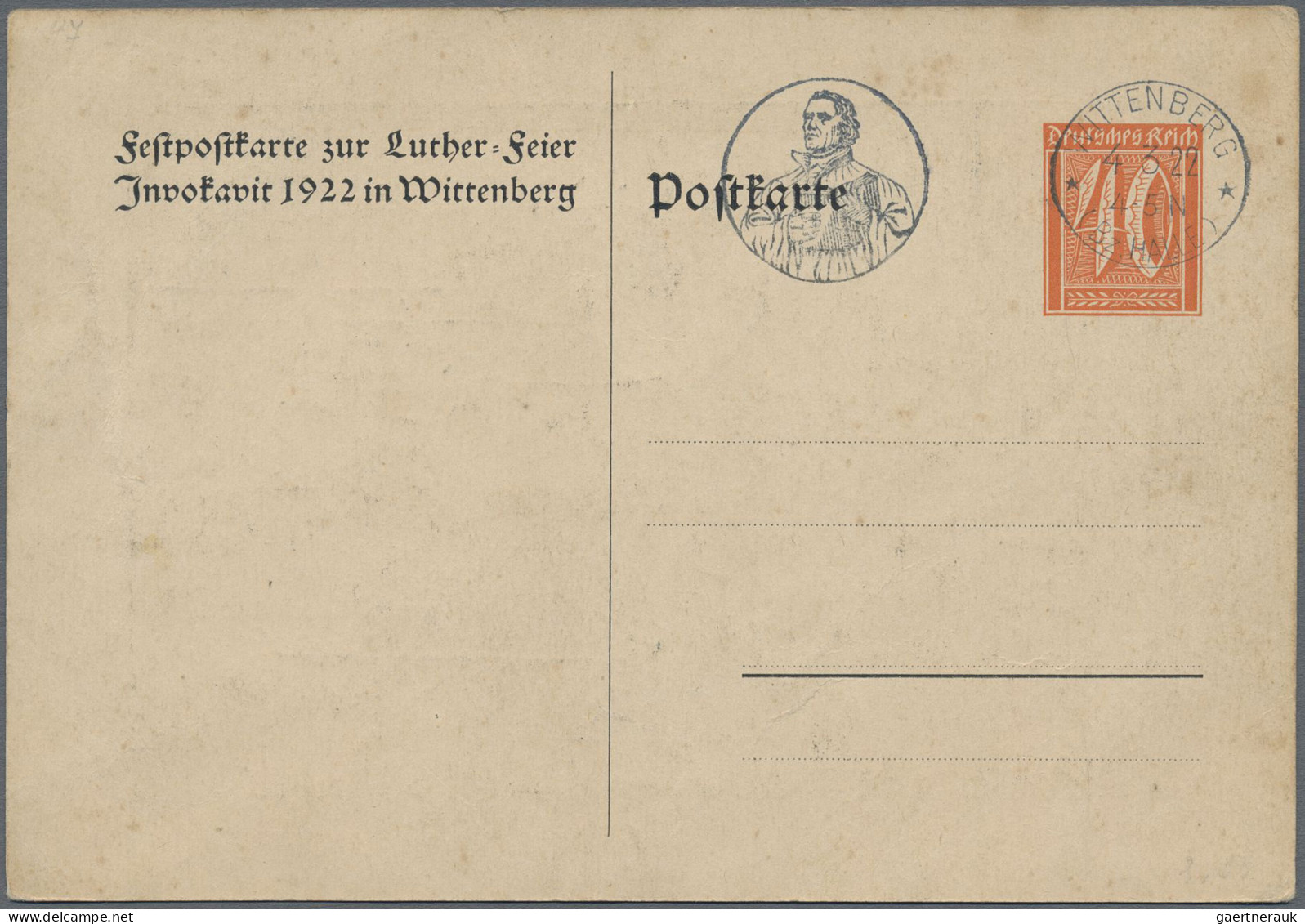 Deutsches Reich - Privatganzsachen: 1921/1922, Drei Privatganzsachenkarten "Luth - Sonstige & Ohne Zuordnung