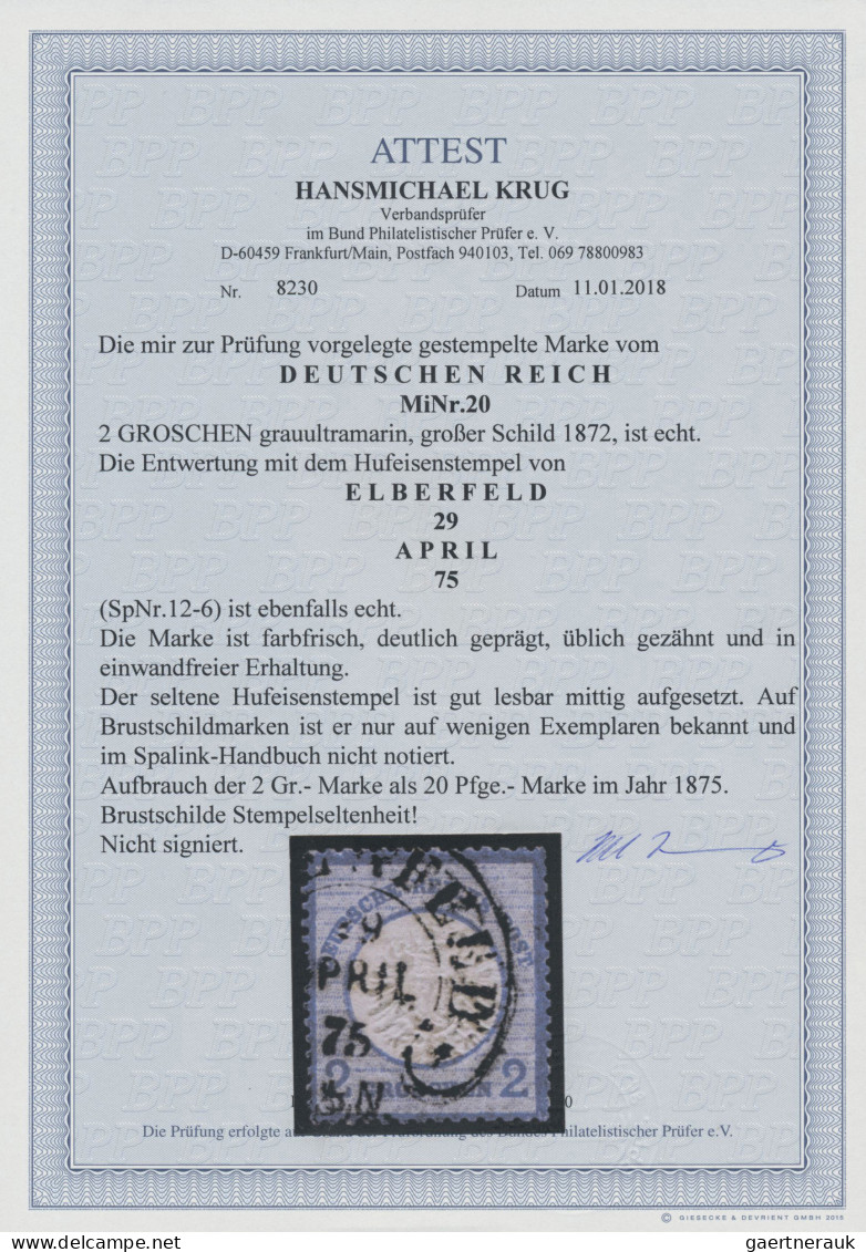 Deutsches Reich - Hufeisenstempel: "ELBERFELD 29 APRIL 75", Abschlag Des Hufeise - Máquinas Franqueo (EMA)