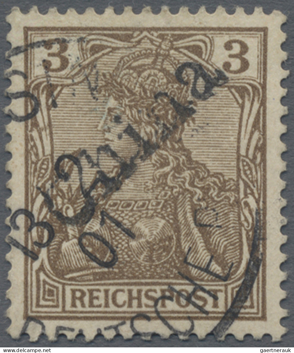 Deutsche Post In China: 1901, 3 Pf Germania Reichspost, Handstempelaufdruck "Chi - Chine (bureaux)