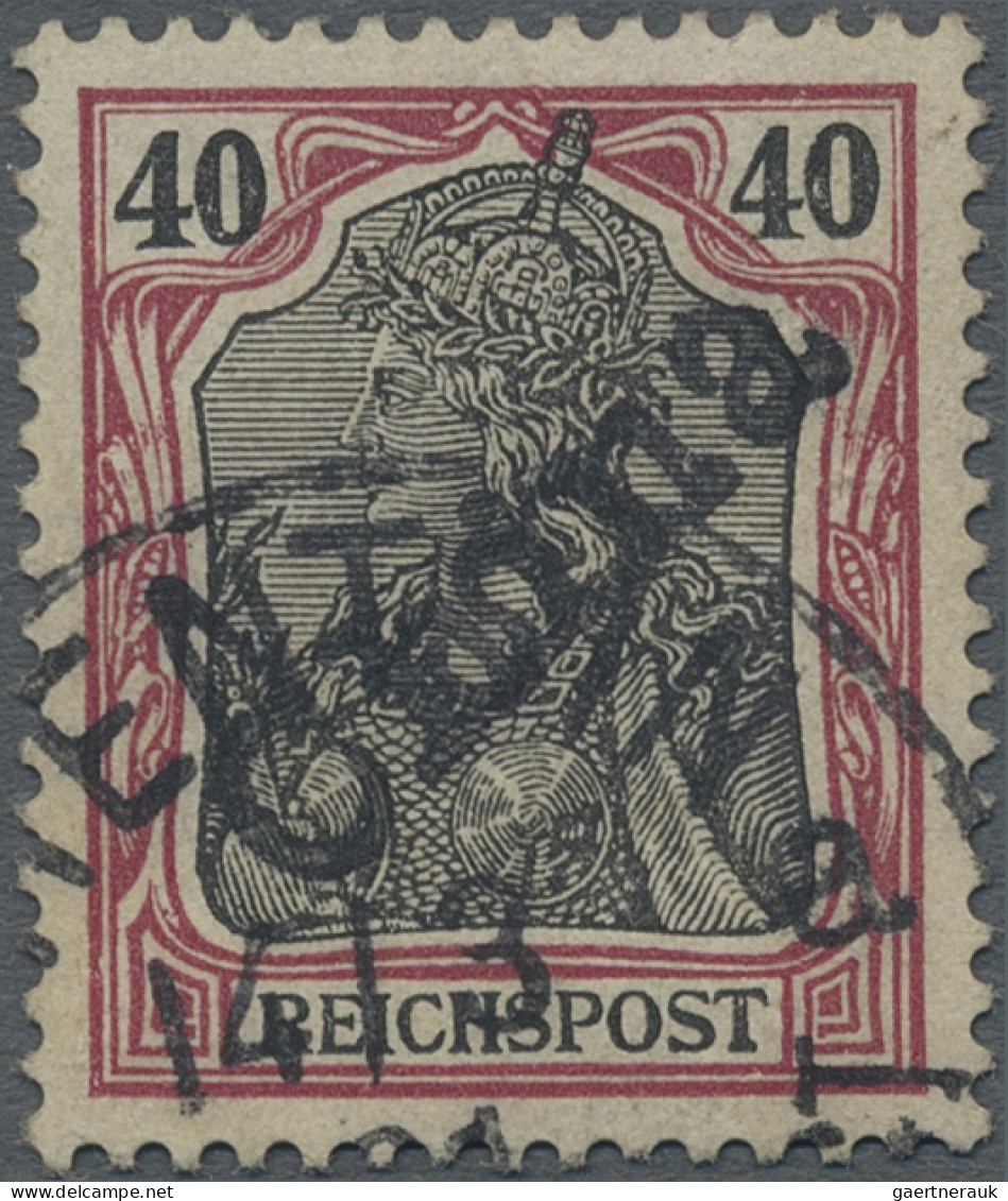 Deutsche Post In China: 1900, 40 Pfg Germania/Handstempelaufdruck Sehr Schön Kla - Chine (bureaux)