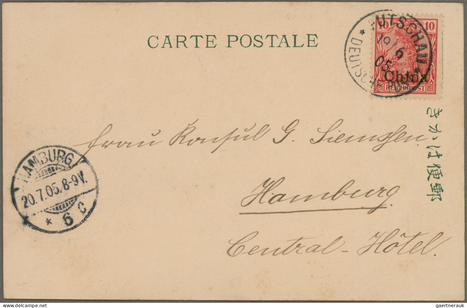 Deutsche Post in China: 1905/1917, Partie mit 8 Belegen, dabei Mi.39 mit seltene