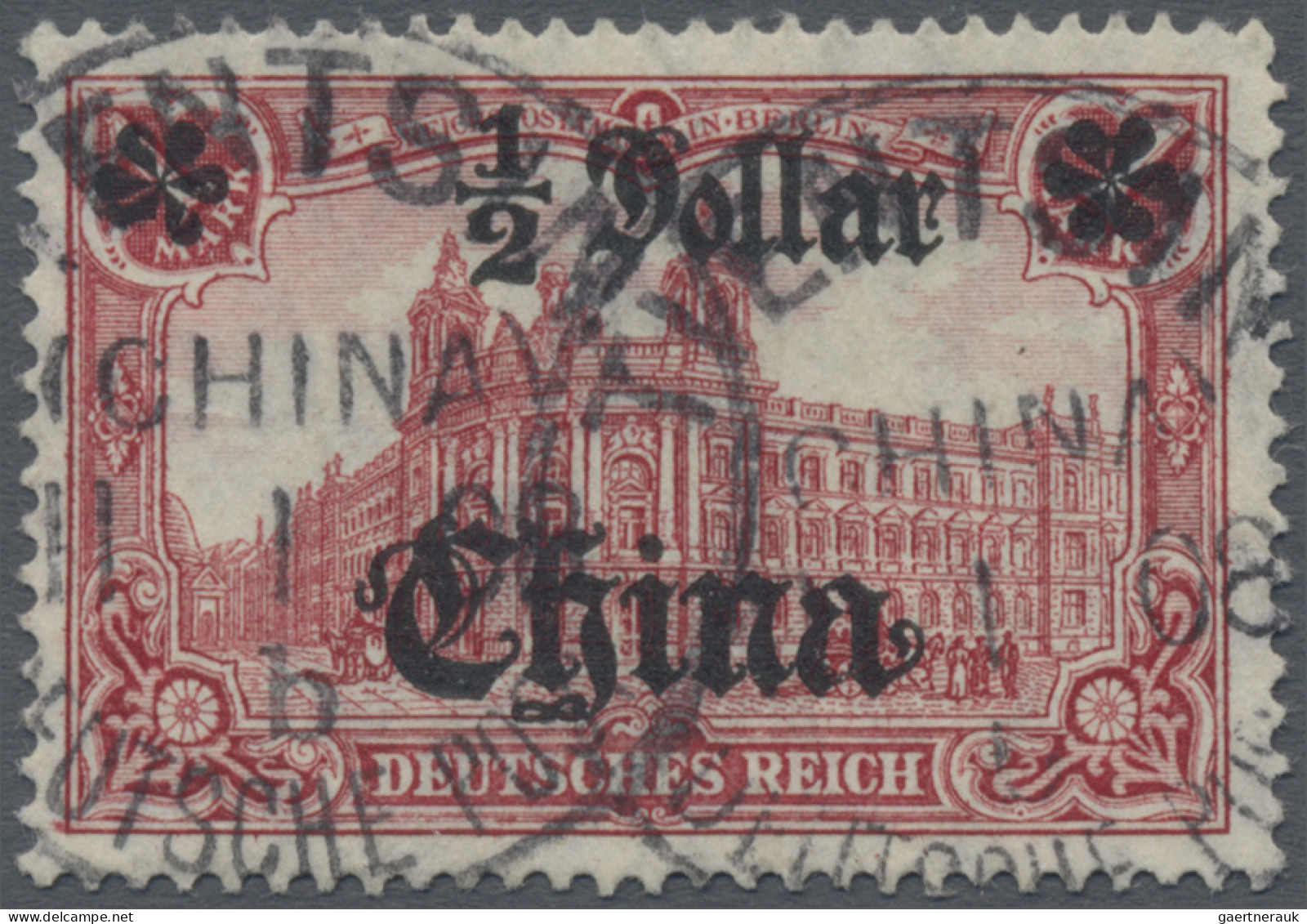 Deutsche Post In China: 1908, ½ Dollar Auf 1 M, Entwertet "TIENTSIN DEUTSCHE POS - China (offices)