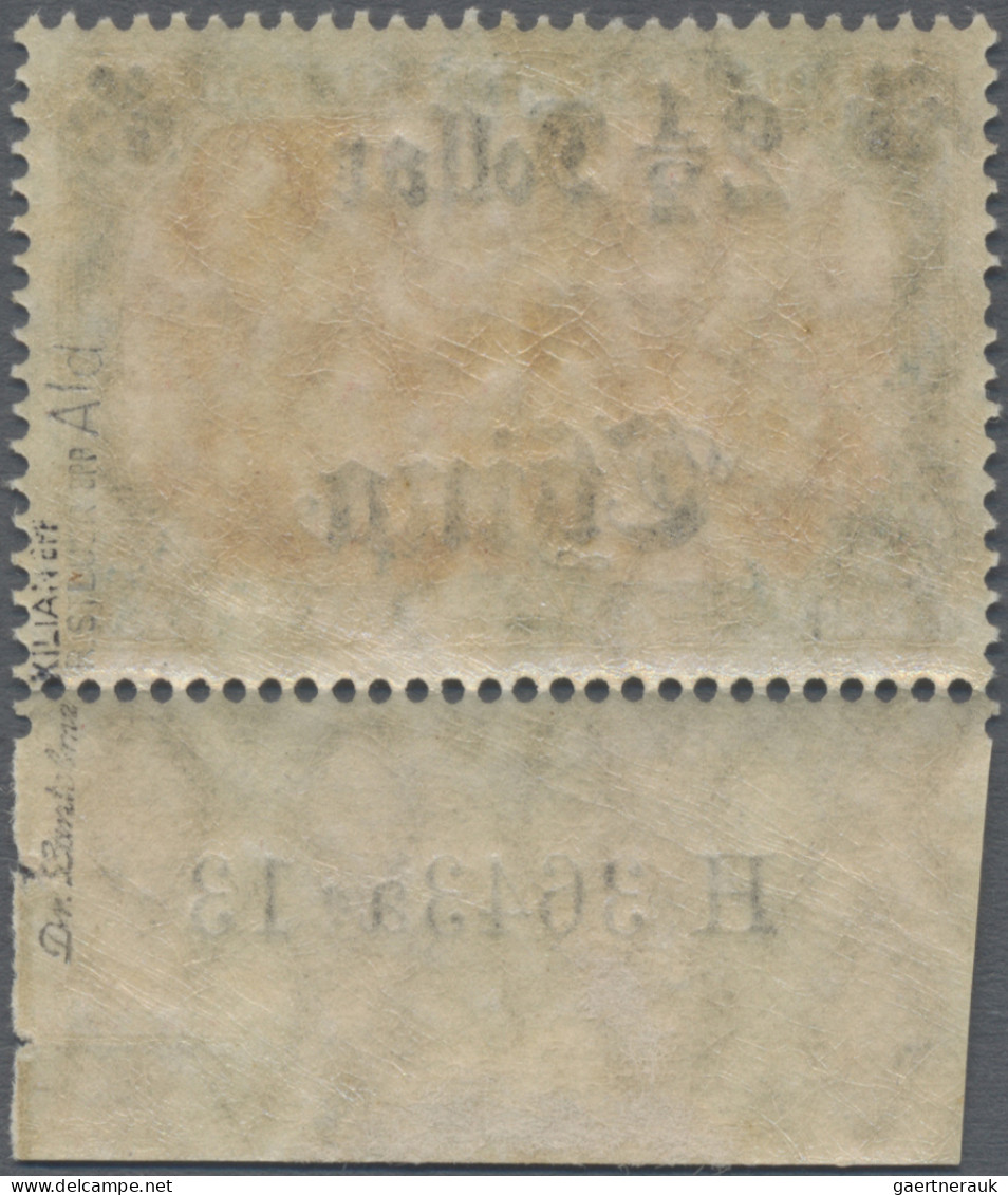 Deutsche Post In China: 1906, Germania Mit Wasserzeichen, 2½ Dollar Auf 5 Mk., P - China (oficinas)