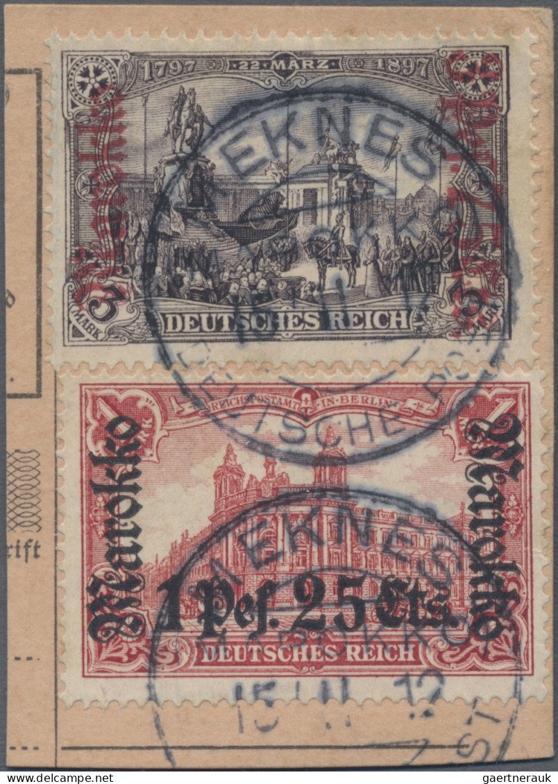 Deutsche Post In Marokko: 1911, Deutsches Reich, KK-Aufdruck, 1.25 P. Auf 1 Mk. - Deutsche Post In Marokko