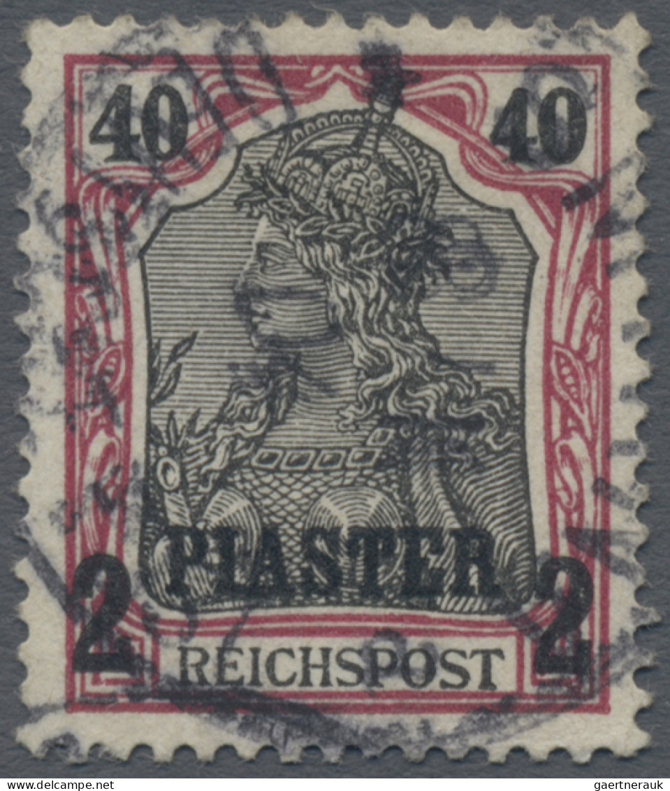 Deutsche Post In Der Türkei: 1901, Freimarke 2 PIA Auf 40 Pf Germania (dunkelröt - Turkse Rijk (kantoren)