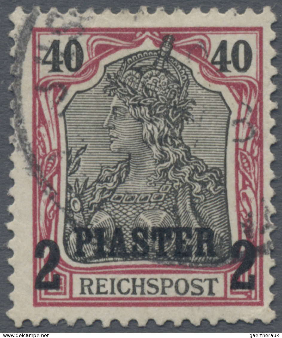 Deutsche Post In Der Türkei: 1901, Freimarke 2 PIA Auf 40 Pf Germania (dunkelröt - Turkse Rijk (kantoren)