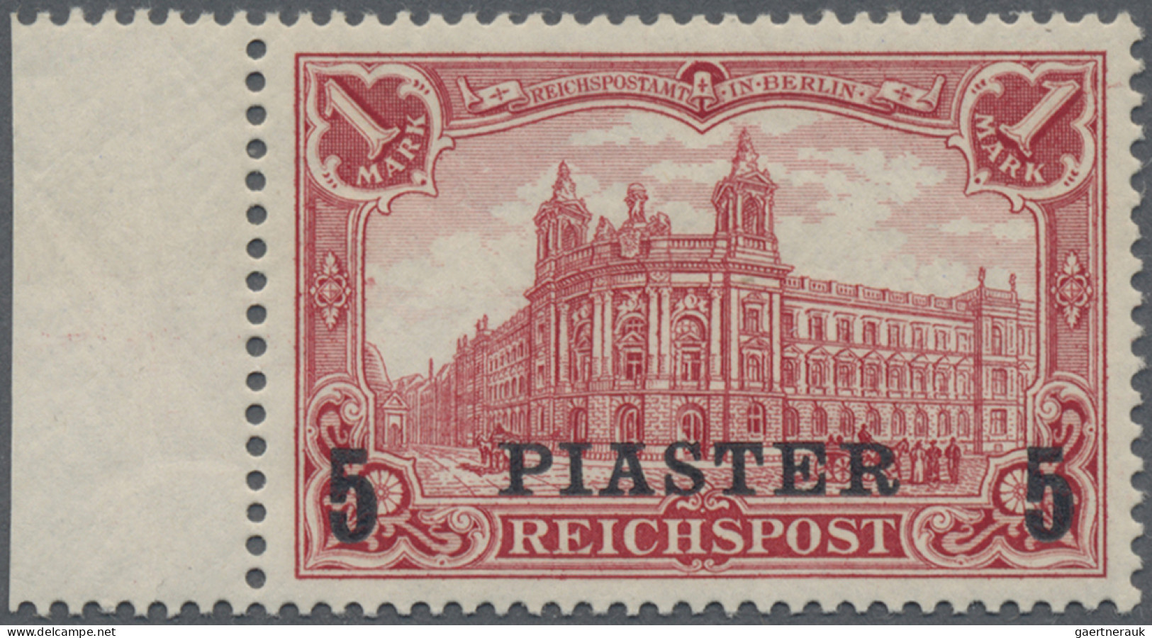 Deutsche Post In Der Türkei: 1903, 5 Piaster Auf 1 Mark, A Oben Mit Serifen, Dun - Turquie (bureaux)