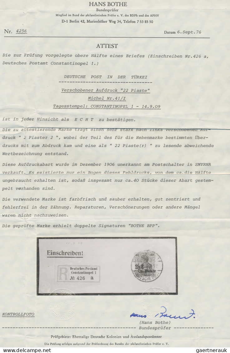 Deutsche Post In Der Türkei: 1905, 2 Piaster Auf 40 Pfg Germania, Extrem Stark V - Turkey (offices)