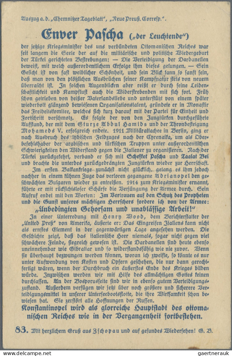 Militärmission: 1915, "FELDPOST * DER DEUTSCHEN MILITÄR-MISSION * " Provisorisch - Turchia (uffici)