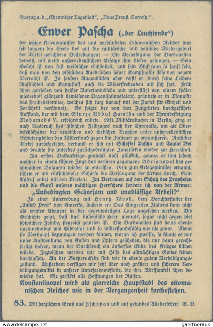 Militärmission: 1915, "FELDPOST * DER DEUTSCHEN MILITÄR-MISSION * " Provisorisch - Turkey (offices)