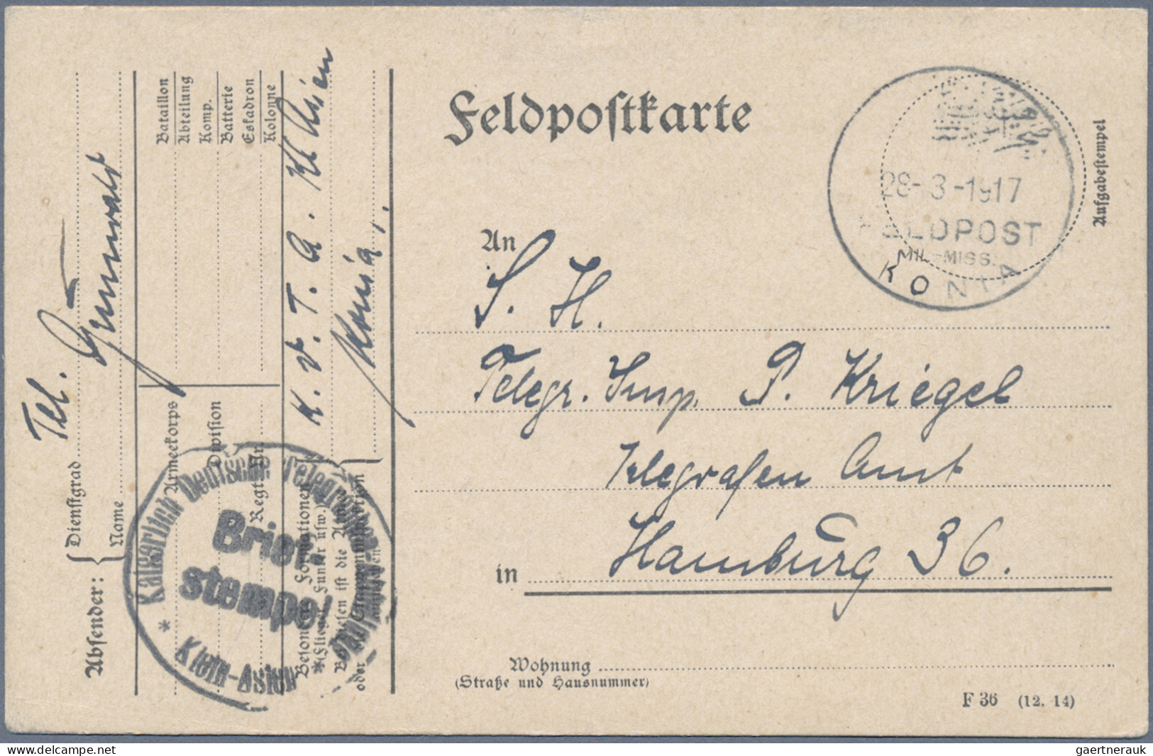 Militärmission: 1916 - 1917, Drei FP-Belege (1x Aus Jerusalem) Mit Verschiedenen - Deutsche Post In Der Türkei