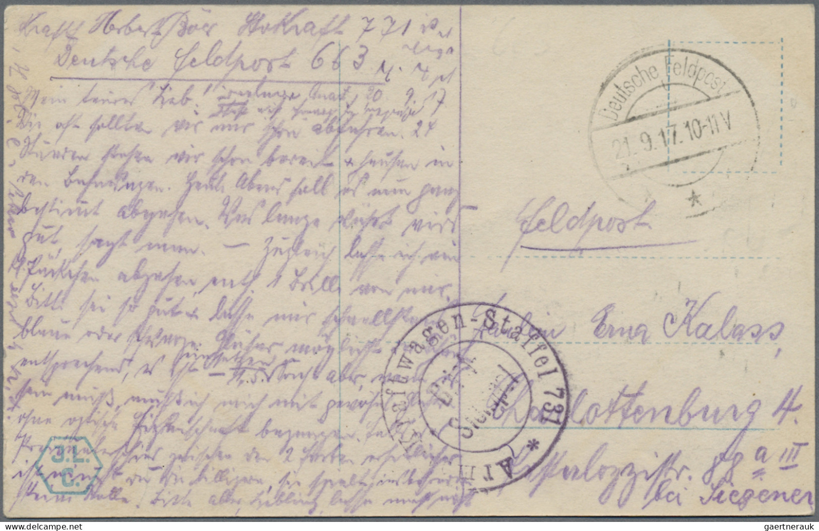 Militärmission: 1917, Fünf FP-Belege Mit Stempel ALEPPO, A.O.K.4 Und Tarnstempel - Turkey (offices)