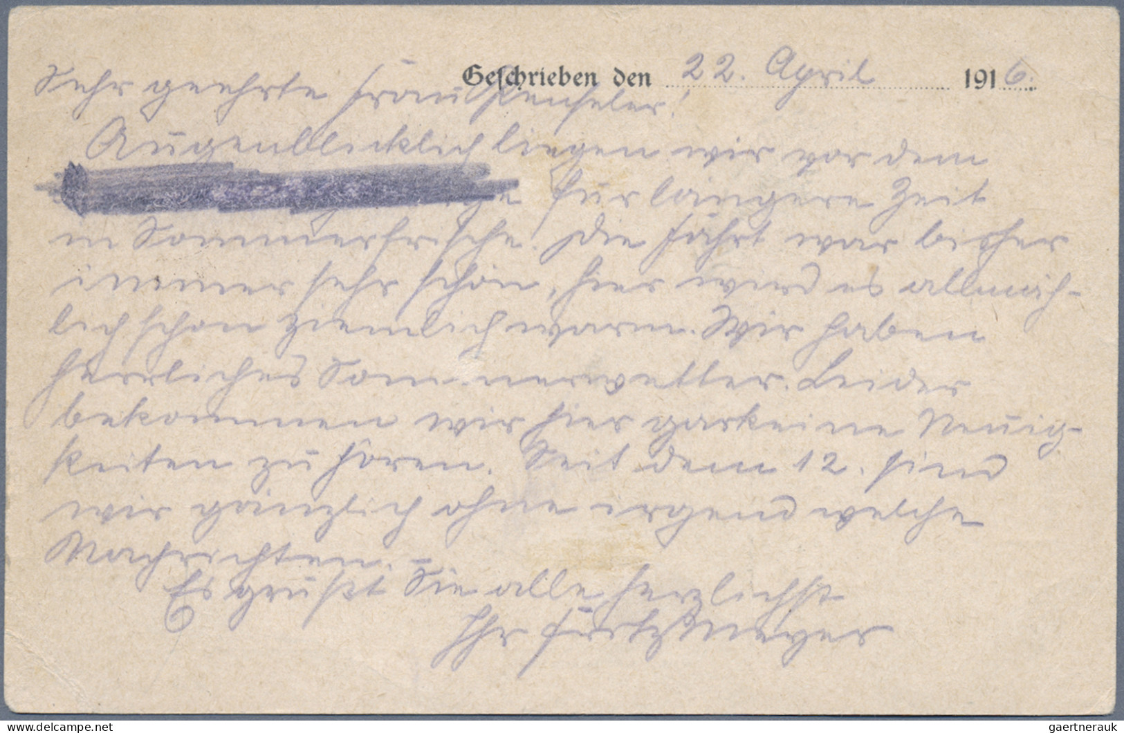 Militärmission: 1916 (4.5.), MIL.MISS. KONSTANTINOPEL Auf FP-Karte Mit Briefstem - Turkey (offices)