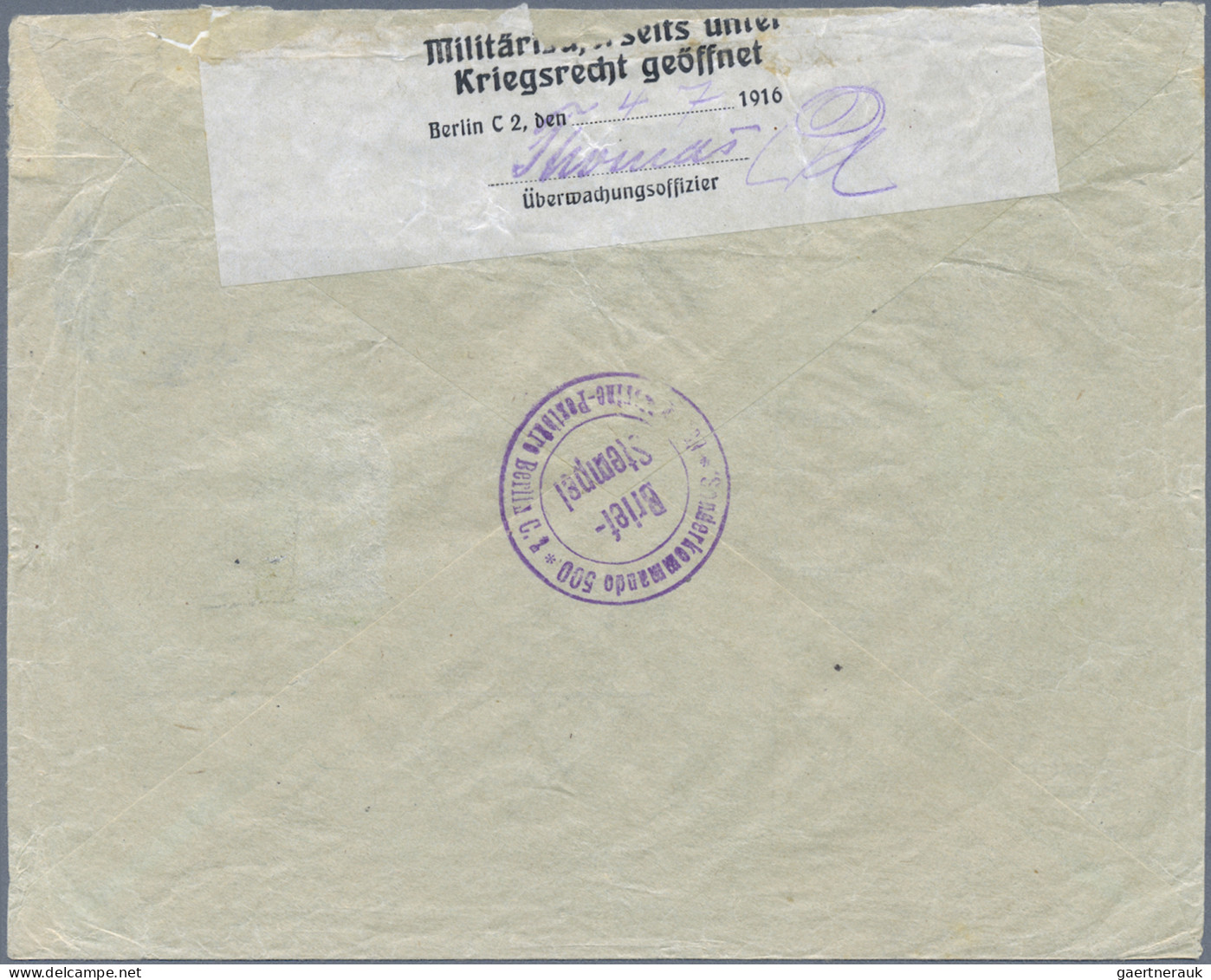 Militärmission: 1916 (30.6.), MIL.MISS.KONSTANTINOPEL Mit Nebengesetztem Päckche - Turquie (bureaux)