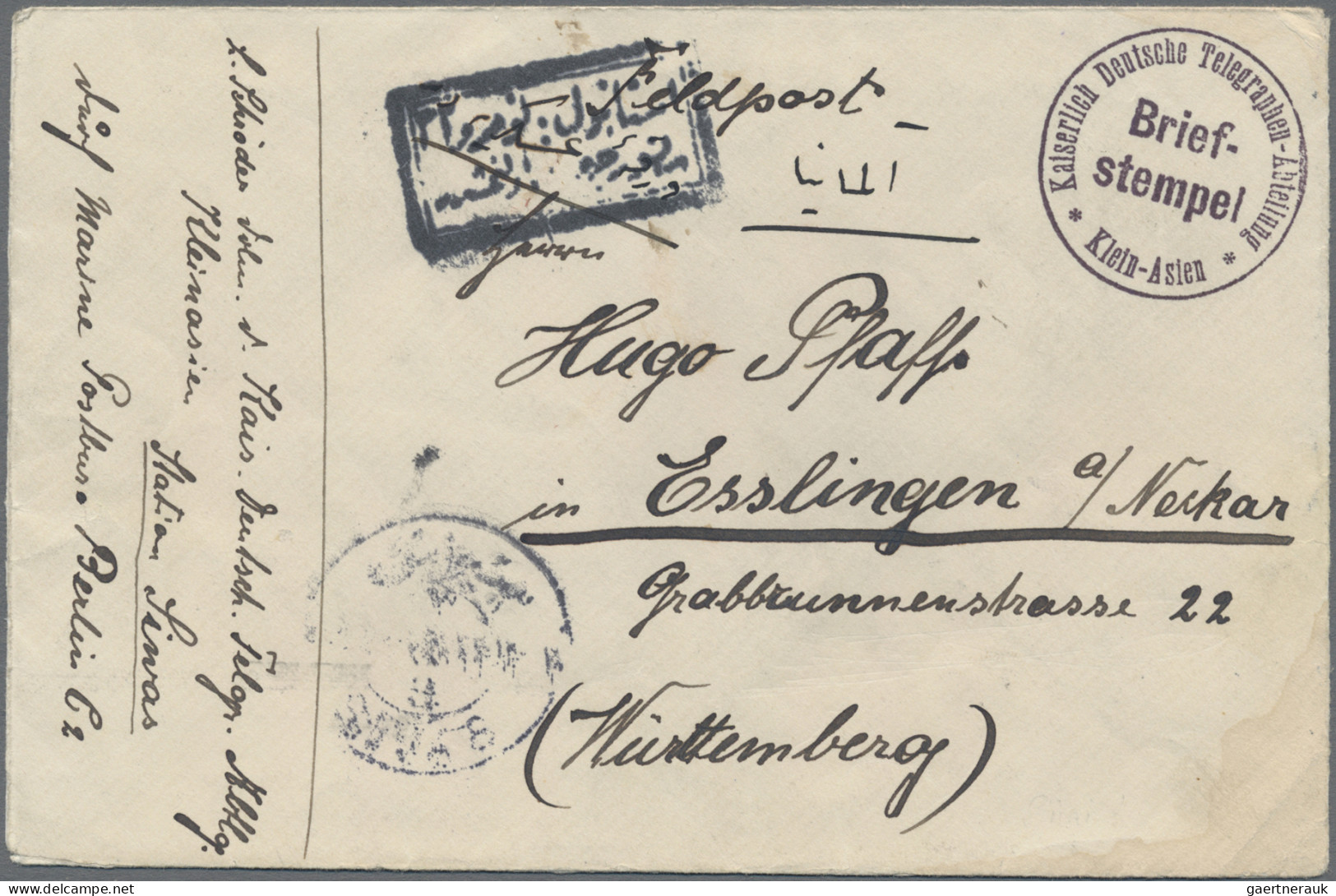 Militärmission: 1916, FP-Brief Eines Dt. Dolmetschers Mit Stempel SIVAS (= Zentr - Turchia (uffici)