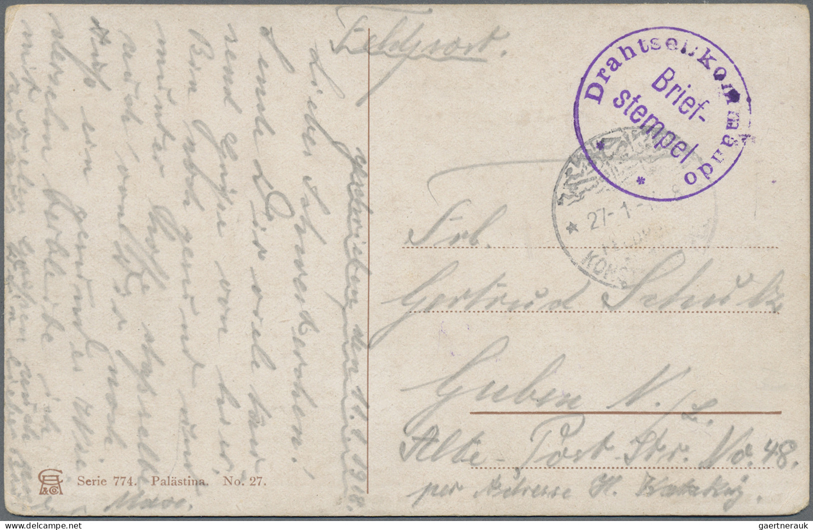 Militärmission: 1918 /27.1.), MIL.MISS.KONSTANTINOPEL Auf FP-Ak Aus "Kutahia" (1 - Deutsche Post In Der Türkei