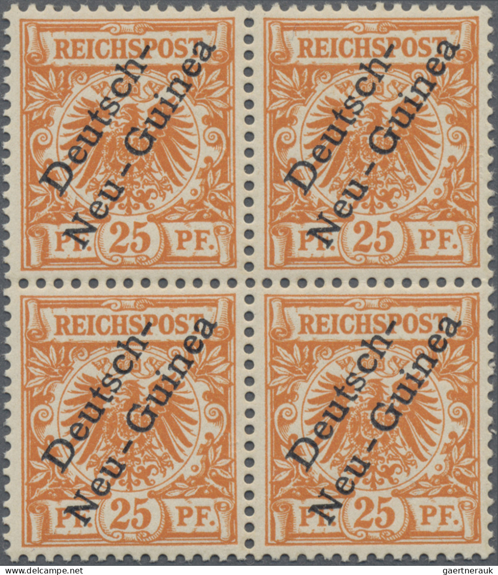 Deutsch-Neuguinea: 1899, 25 Pfg. Dunkelorange Im Postfrischen 4er-Block, Signier - Duits-Nieuw-Guinea