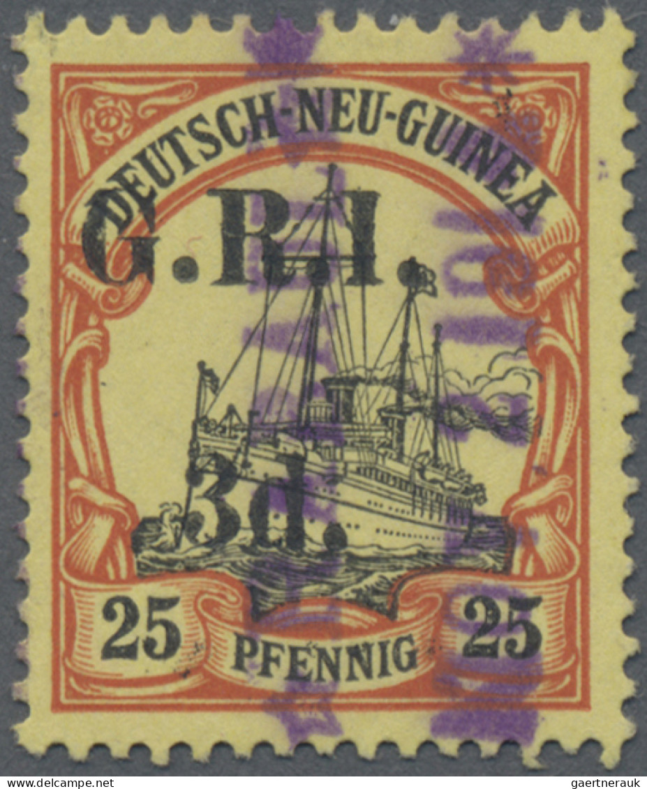 Deutsch-Neuguinea - Britische Besetzung: 1914, 3 D Auf 20 Pf Mit GRI Überdruck M - Nouvelle-Guinée