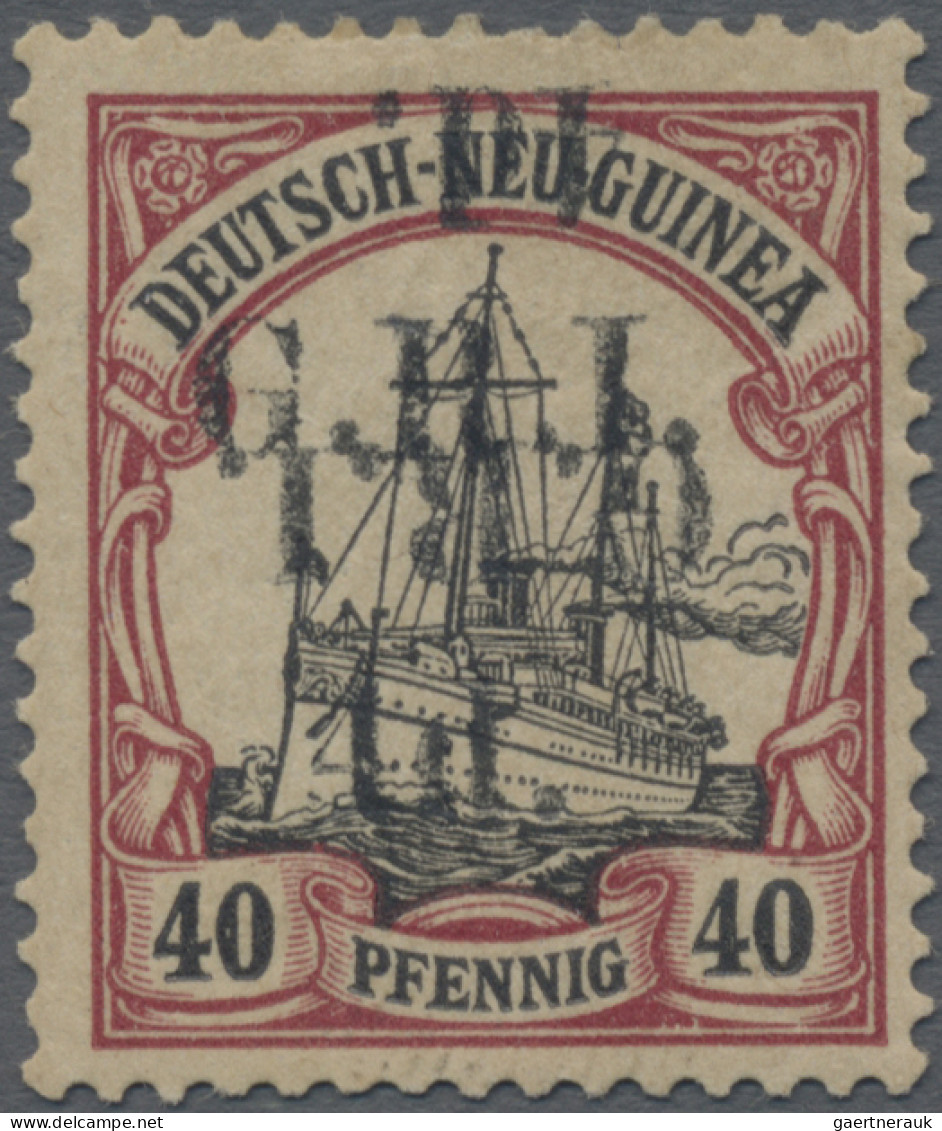 Deutsch-Neuguinea - Britische Besetzung: 1914, 40 Pfg. Kaiseryacht Mit Doppeltem - Nueva Guinea Alemana