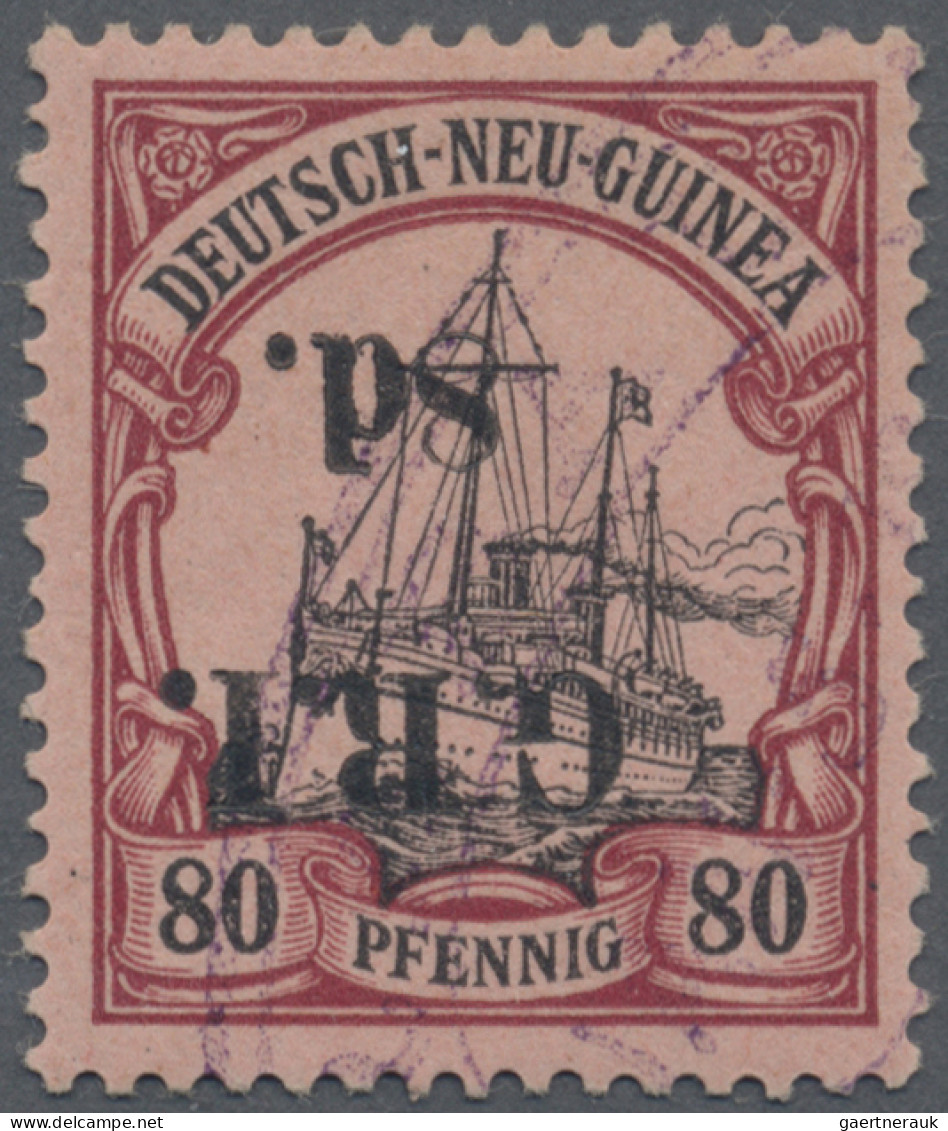 Deutsch-Neuguinea - Britische Besetzung: 1914: 8 D. Auf 80 Pf. Karmin/schwarz Au - German New Guinea