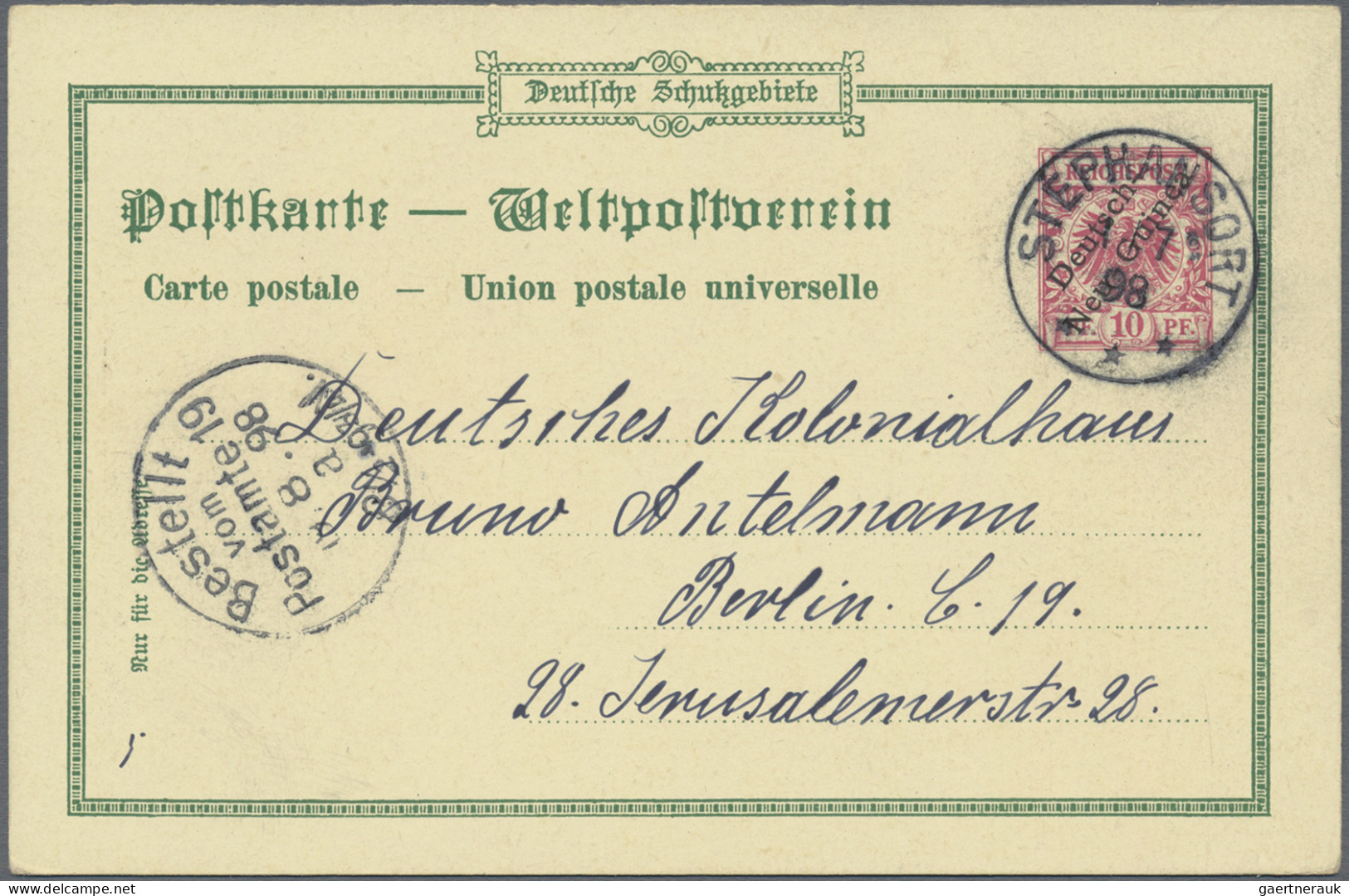 Deutsch-Neuguinea - Ganzsachen: 1898, 5 Pfg. Und 10 Pfg. Aufdruck, Zwei Privatga - Nueva Guinea Alemana