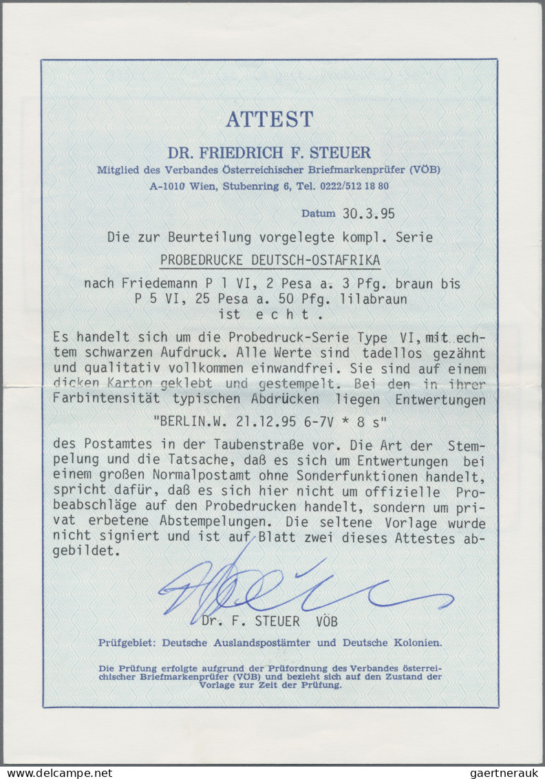 Deutsch-Ostafrika: 1895, 2 P. A. 3 Pfg. - 25 P. A. 50 Pfg. Krone/Adler, Komplett - Deutsch-Ostafrika