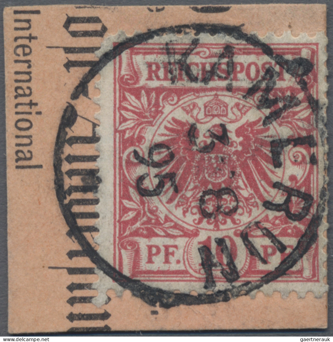 Deutsche Kolonien - Kamerun-Vorläufer: 1895, Adler, 10 Pfg. Mittelkarminrot, Auf - Cameroun