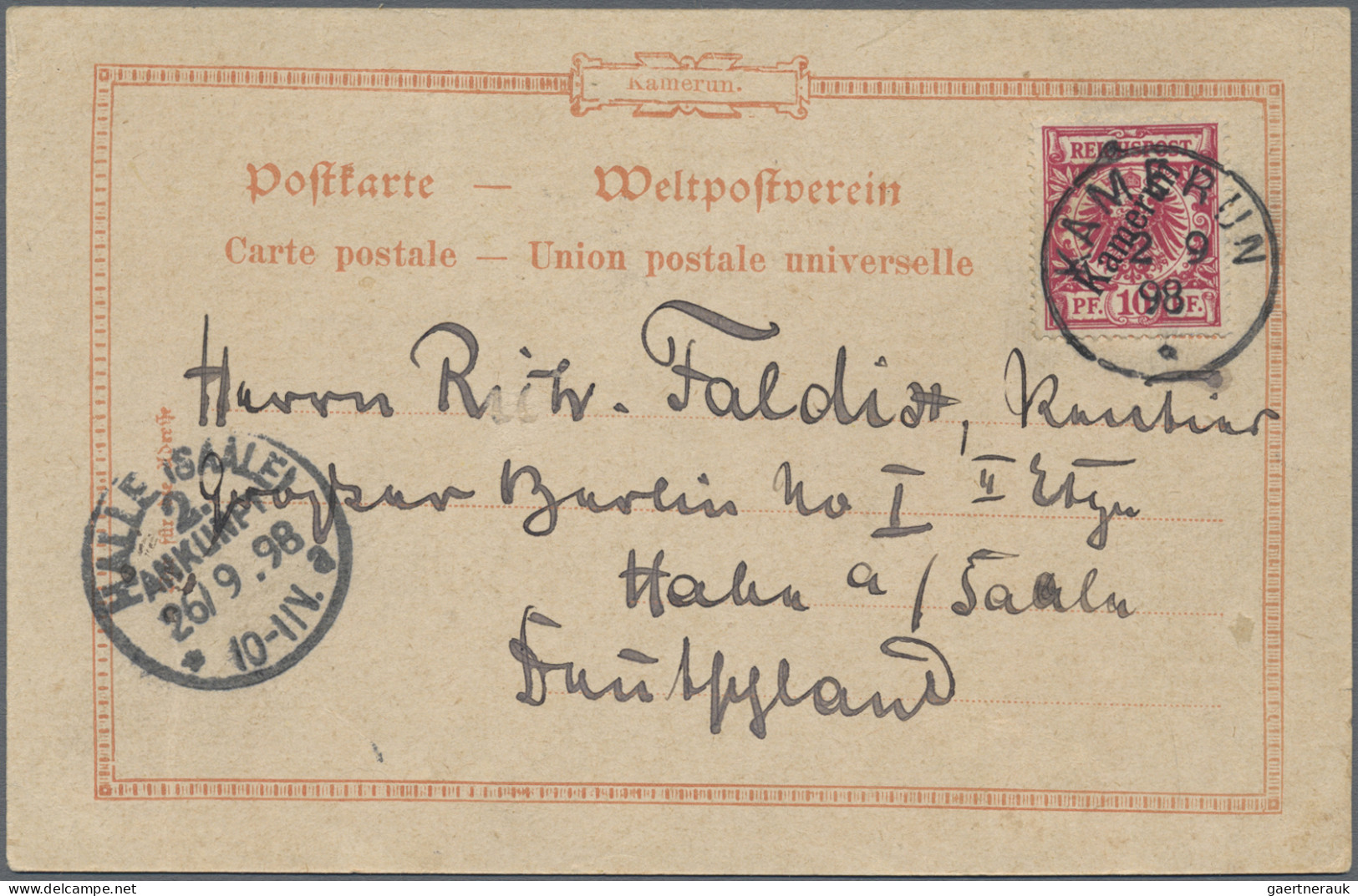 Deutsche Kolonien - Kamerun - Ganzsachen: 1898, 10 Pfg. Aufdruck, Privatganzsach - Kamerun