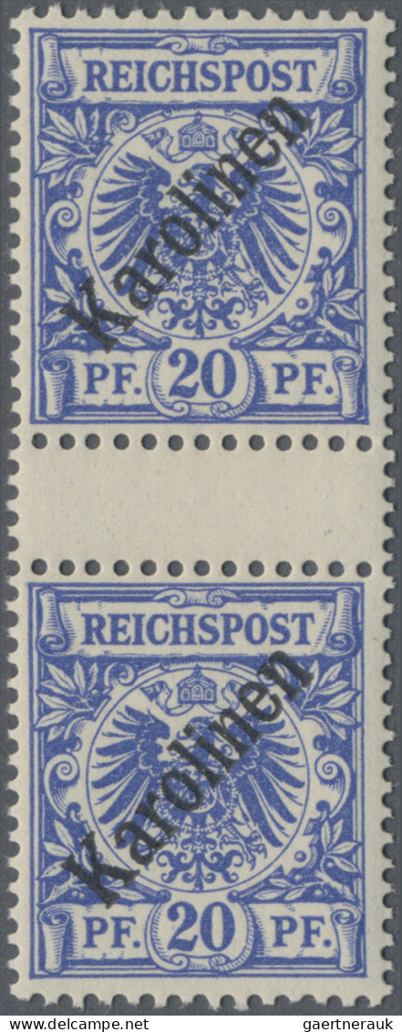 Deutsche Kolonien - Karolinen: 1899, 20 Pf. Krone/Adler Violettultramarin Mit Au - Carolines