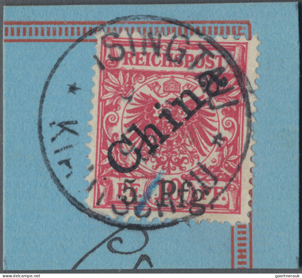 Deutsche Kolonien - Kiautschou: 1900, 5 Pfg. Auf 10 Pfg. Karmin Mit Diagonalem A - Kiautchou