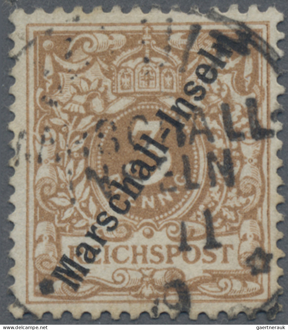 Deutsche Kolonien - Marshall-Inseln: 1897/99, Adler, 3 Pfg. Hellockerbraun, Saub - Marshall Islands