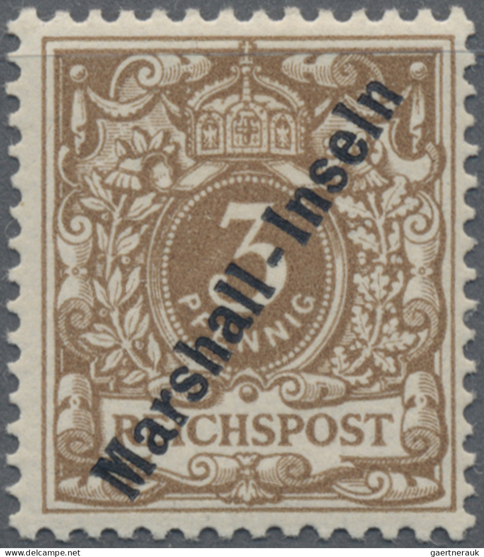 Deutsche Kolonien - Marshall-Inseln: 1899, Adler, 3 Pfg. Lebhaftorangebraun, Ung - Marshall Islands