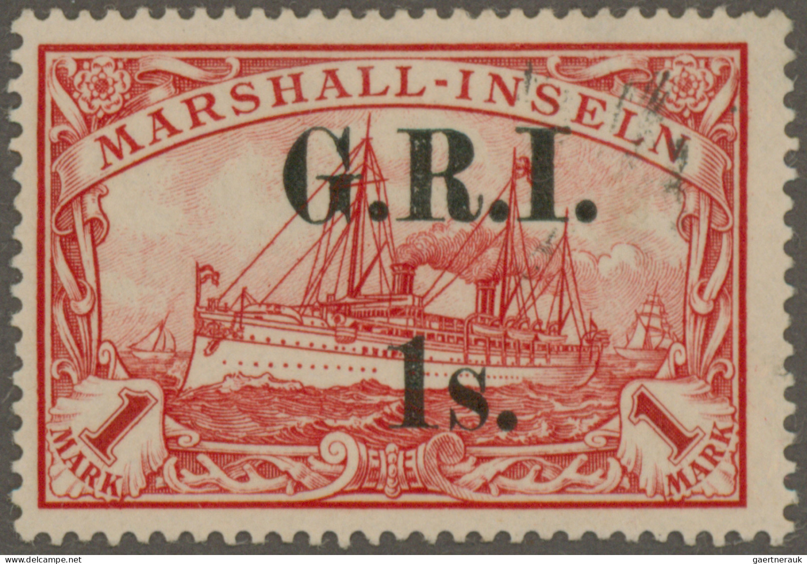 Deutsche Kolonien - Marshall-Inseln - Britische Besetzung: 1914: 1 S. Auf 1 M. K - Islas Marshall